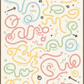 Pastel Doodle Art Rug Playful Nursery Scribble Area Mat Cute
