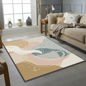 Modern Coffee Cup Rug Abstract Kitchen Area Mat Cozy Cafe