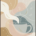 Modern Coffee Cup Rug Abstract Kitchen Area Mat Cozy Cafe