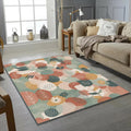 Modern Boho Botanical Rug Abstract Earth Tone Leaves Area Mat