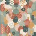 Modern Boho Botanical Rug Abstract Earth Tone Leaves Area Mat