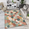 Modern Boho Botanical Rug Abstract Earth Tone Leaves Area Mat