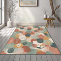 Modern Boho Botanical Rug Abstract Earth Tone Leaves Area Mat