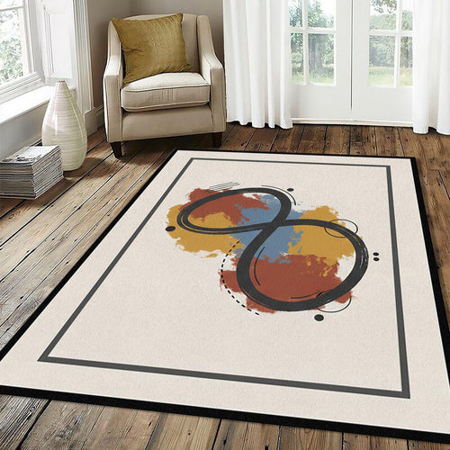 Modern Infinity Symbol Rug Abstract Minimalist Area Mat Zen Art