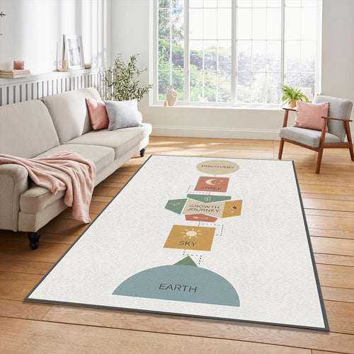 Minimalist Life Journey Rug Growth Journey Infographic Area Mat