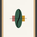 Minimalist Geometric Rug Abstract Green Oval Area Mat Modern Zen