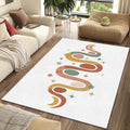 Minimalist Boho Celestial Rug Abstract Earth Tone Moon and Stars