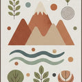 Minimalist Mountain Nature Rug Scandi Boho Adventure Area Mat