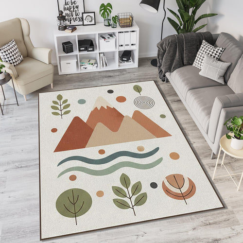 Minimalist Mountain Nature Rug Scandi Boho Adventure Area Mat