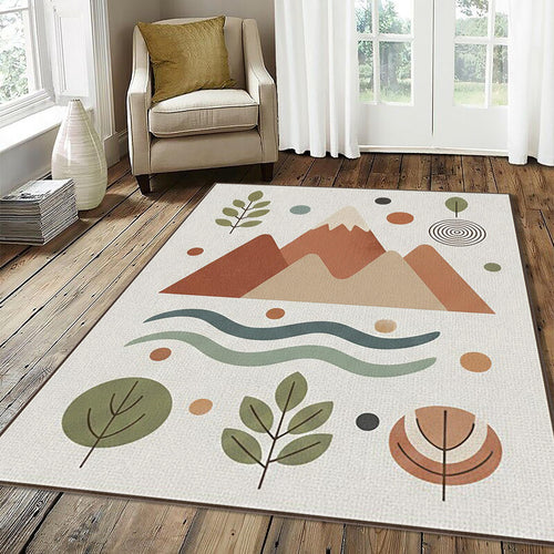 Minimalist Mountain Nature Rug Scandi Boho Adventure Area Mat