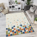 Modern Abstract Geometric Rug Mid Century Minimalist Decor