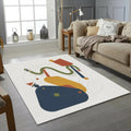 Modern Abstract Geometric Rug Mid Century Minimalist Decor