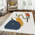 Modern Abstract Geometric Rug Mid Century Minimalist Decor