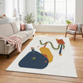 Modern Abstract Geometric Rug Mid Century Minimalist Decor