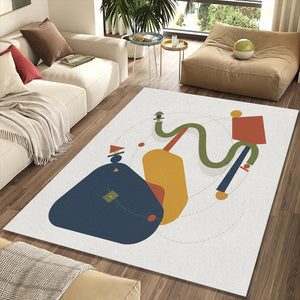Modern Abstract Geometric Rug Mid Century Minimalist Decor