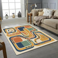 Modern Abstract Wavy Rug Mid Century Modern Area Mat Fluid Line