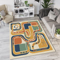 Modern Abstract Wavy Rug Mid Century Modern Area Mat Fluid Line
