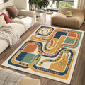 Modern Abstract Wavy Rug Mid Century Modern Area Mat Fluid Line