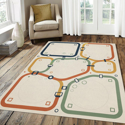 Pastel Kids Play Rug Interactive Maze Activity Mat Scandi Nursery
