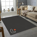 Minimalist Abstract Rug Dark Grey Anthracite Area Mat Modern