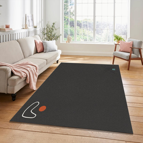 Minimalist Abstract Rug Dark Grey Anthracite Area Mat Modern