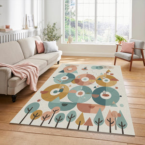 Pastel Kids Play Rug Interactive Educational Nursery Mat Cute