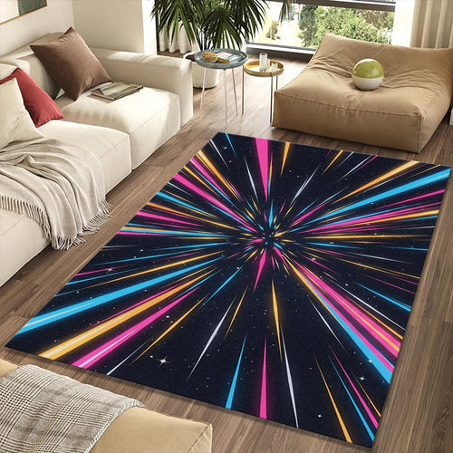 Cosmic Galaxy Rug Abstract Space Explosion Area Mat Modern Gaming