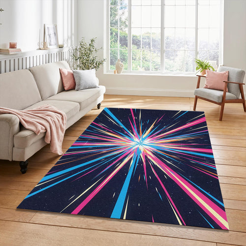 Cosmic Galaxy Rug Abstract Space Explosion Area Mat Modern Gaming