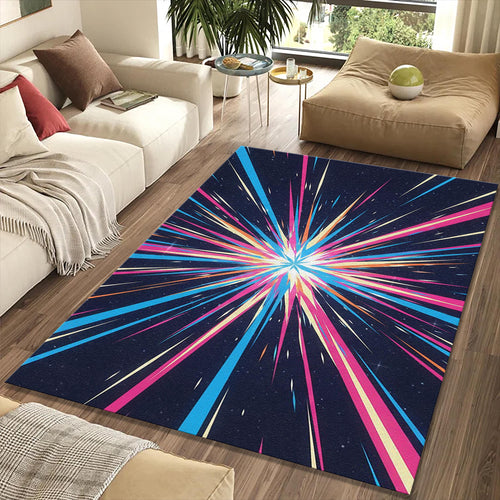 Cosmic Galaxy Rug Abstract Space Explosion Area Mat Modern Gaming