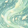 Pastel Green Leaves Rug Aesthetic Nature Area Mat Dreamy Wind