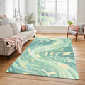Pastel Green Leaves Rug Aesthetic Nature Area Mat Dreamy Wind