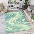Pastel Green Leaves Rug Aesthetic Nature Area Mat Dreamy Wind