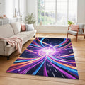 Cosmic Portal Rug Abstract Light Explosion Area Mat Modern Gaming