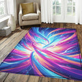Modern Abstract Swirl Rug Colorful Wave Pattern Area Mat Vibrant