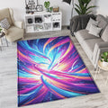 Modern Abstract Swirl Rug Colorful Wave Pattern Area Mat Vibrant