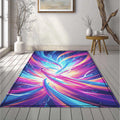 Modern Abstract Swirl Rug Colorful Wave Pattern Area Mat Vibrant