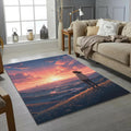 Anime Sunset Cityscape Rug Dreamy Landscape Area Mat Aesthetic