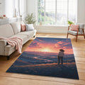Anime Sunset Cityscape Rug Dreamy Landscape Area Mat Aesthetic