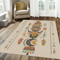 Modern Tribal Totem Rug Southwestern Bull Mask Area Mat Ethnic