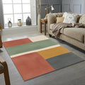 Minimalist Color Block Rug Abstract Earth Tone Area Mat