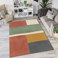 Minimalist Color Block Rug Abstract Earth Tone Area Mat