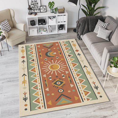 Modern Southwestern Tribal Rug Ethnic Folk Art Area Mat
