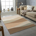 Minimalist Abstract Landscape Rug Earth Tone Layered Hill Area
