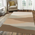 Minimalist Abstract Landscape Rug Earth Tone Layered Hill Area