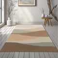 Minimalist Abstract Landscape Rug Earth Tone Layered Hill Area