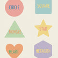 Educational Shapes Rug for Kids Pastel Geometry Area Mat Learning