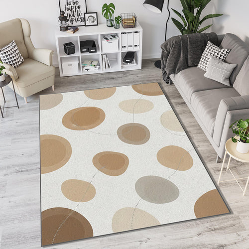 Minimalist Organic Stones Rug Zen Abstract Pebble Area Mat
