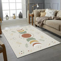 Modern Moon Phases Rug Minimalist Boho Celestial Area Mat