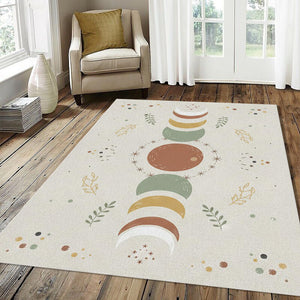 Modern Moon Phases Rug Minimalist Boho Celestial Area Mat