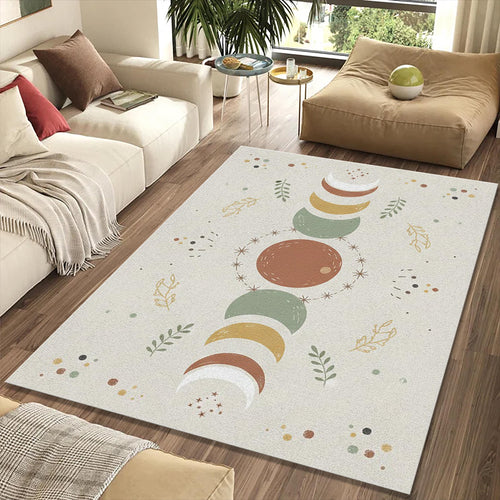 Modern Moon Phases Rug Minimalist Boho Celestial Area Mat